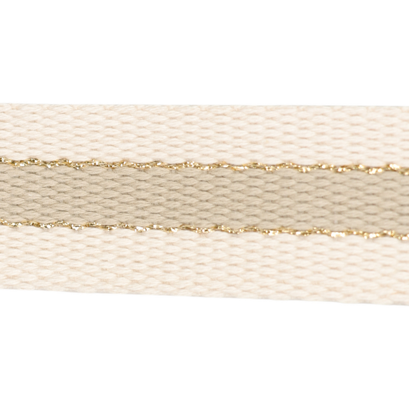30mm Striped Webbing w/Metallic-Taupe 1124-30-045