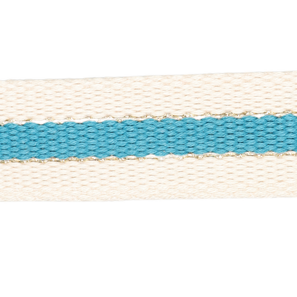 30mm Striped Webbing w/Metallic-Turquoise 1124-30-026