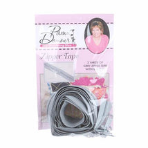 3 yds Reversible Coil Zipper Tape w/8 Slides-Grey ENR-G