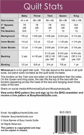 Whimsical Quilt Pattern BUS0821