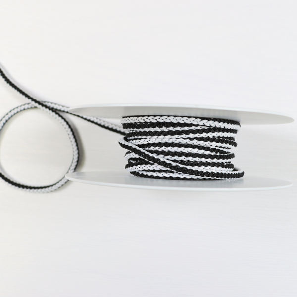 Braided Cord 4.5mm-Black/White 682-114