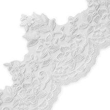 Brenda 7-1/2" Poly Emb Lace - White - IR7089WH