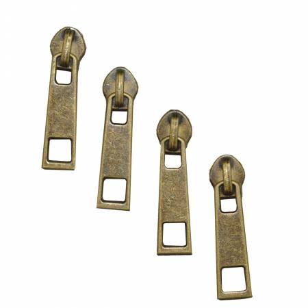 Bronze Zipper Pulls, Pack of 4 PUL-BRZ