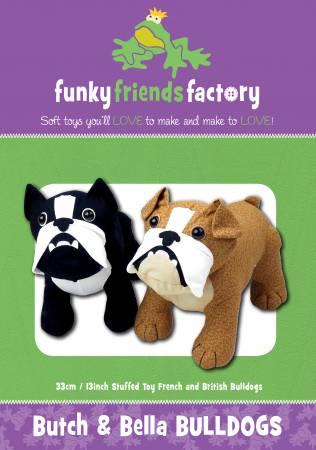 Butch & Bella Bulldogs Pattern 13in  Stuffed Soft Toy - FF3876