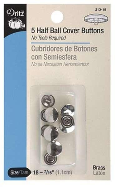 Button Cover Half Ball Size 18 - 7/16in 213-018PD
