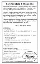 Swing-Style Sensations Jacket/ Coat Pattern CNT1101