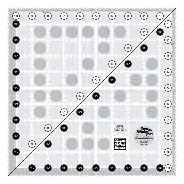 Creative Grids Quilting Ruler 10 1/2in x 10 1/2in - CGR10