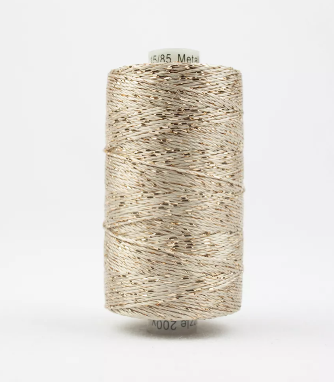 Dazzle 8wt Metallic Thread 183m-Ecru DZ-7102
