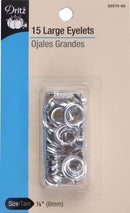 Eyelet Large Refill 1/4in 15ct Nickel 33575-65