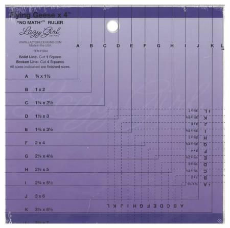 Flying Geese X 4 No Math Ruler 8 1/4in sq FGX4
