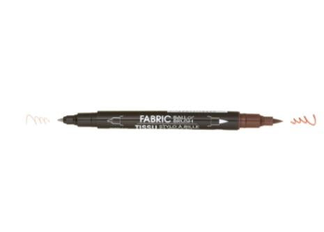 Fabric Doodling Ball & Brush Marker Brown 122-S-6