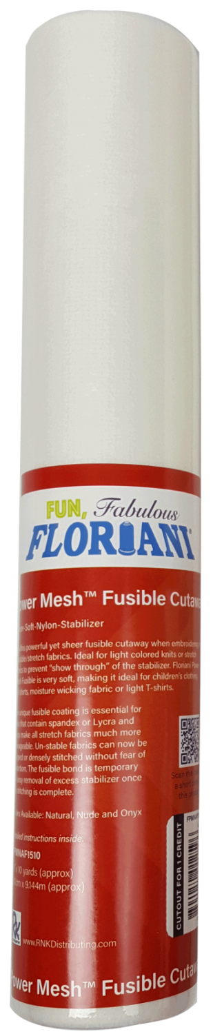 Floriani Power Mesh Fusible Cutaway Natural 12"x10yds FPMNAF1210