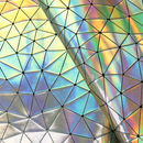 Geometric Iridescent Faux Leather - Light Gold - 18" x 54"