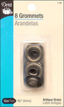 Grommet Antique Brass 3/8in 8ct 1-38