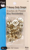 Heavy Duty Snaps 7ct Polished Brass 5-6
