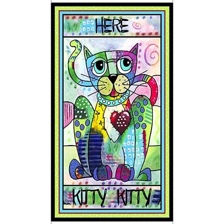Here Kitty Kitty-25" Panel 2600-29957-X