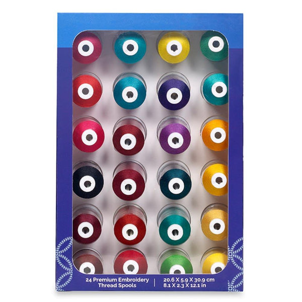 Jewel Tones 24 pc Embroidery Thread Set -  ETPJEWEL24