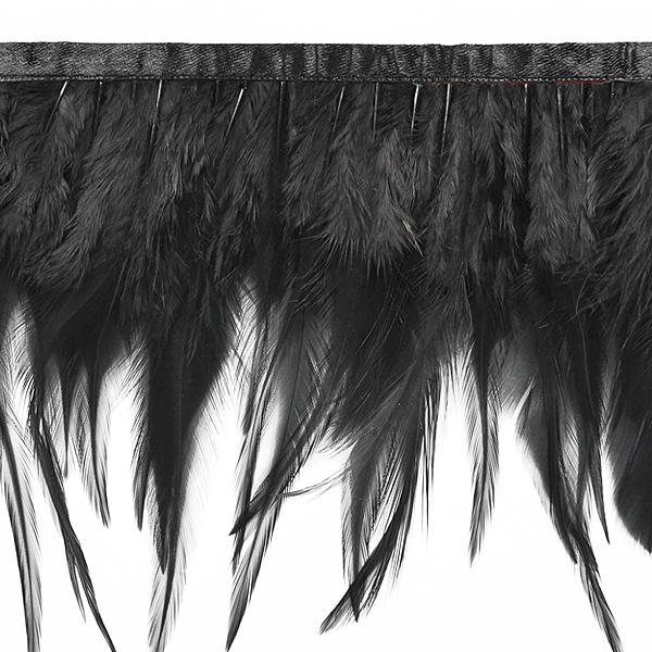 Julie Feather Fringe Trim 5" Black IR6144BK