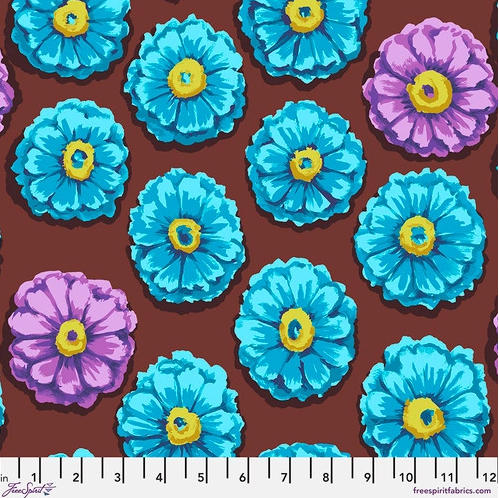 Kaffe: 85 & Fabulous-Zinnia Aqua PWGP031.AQUA