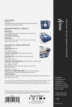 Anna Bag Pattern LST136