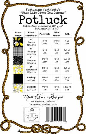Potluck Placemat & Runner Pattern MWD433