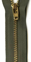 Metal Jean Zipper7" - Army Green - JEAN-566