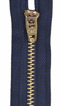 Packaged Metal Jean Zipper 7in Navy F2707-013