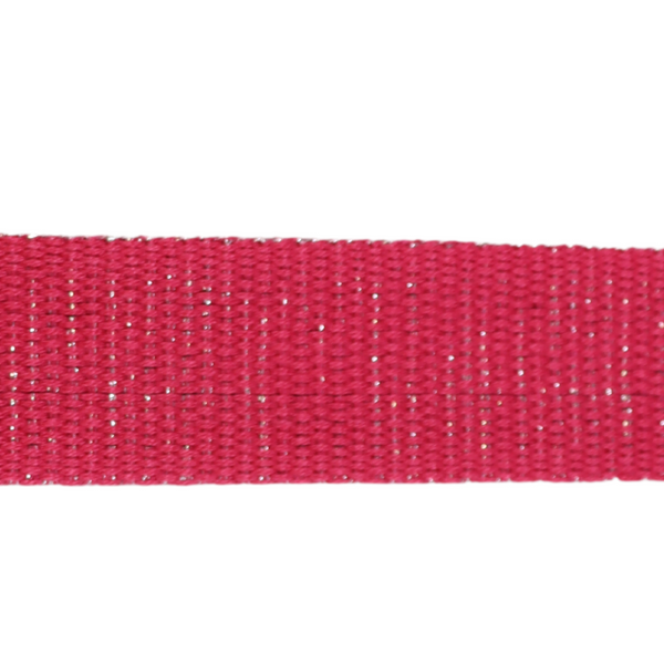 1 1/4" Metallic Webbing-Hot Pink/Silver 114-30-073