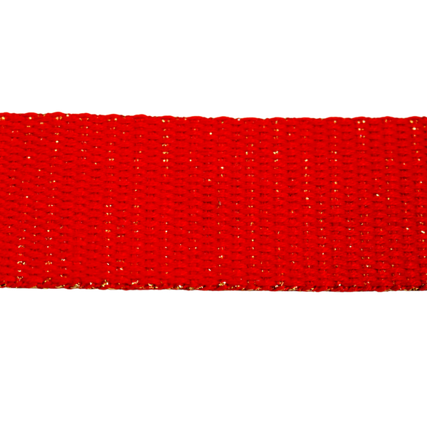 1 1/4" Metallic Webbing-Red/Gold 114-30-008