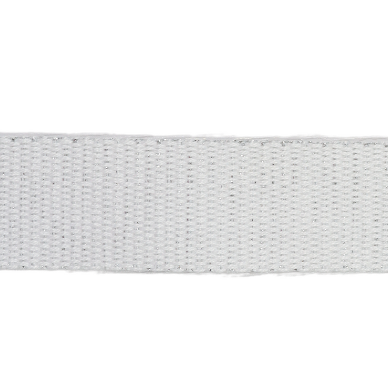 1 1/4" Metallic Webbing-White/Silver 114-30-001