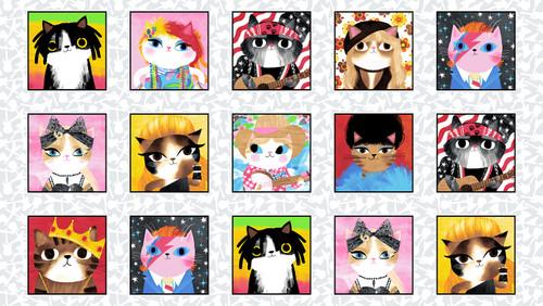 Mew-sic Legends-24" Blocks Panel Multi 7365-93