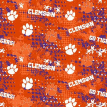 NCAA-Clemson Splatter Cotton CLEM-835