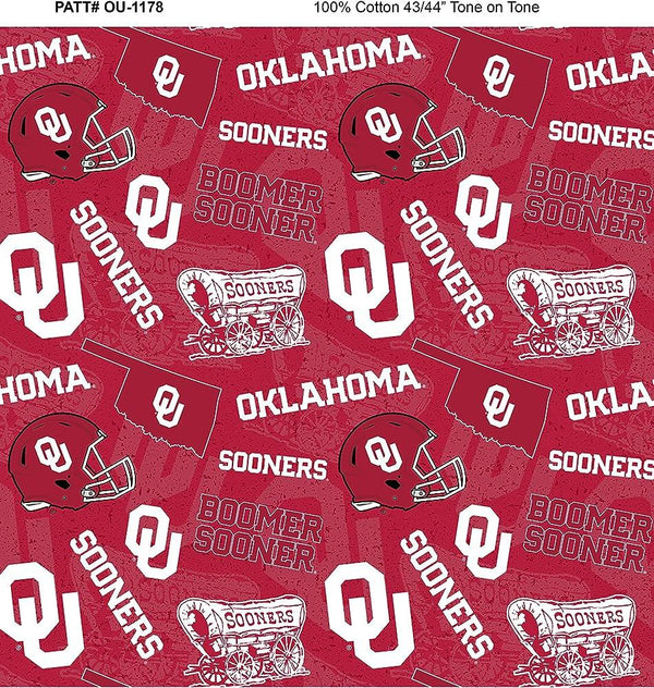NCAA- Oklahoma Tone On Tone Cotton OU-1178