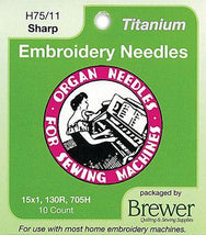 Organ Embroidery Titanium Sharps sz75/11