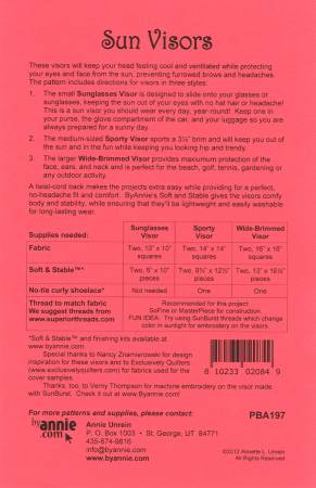 Sun Visors - Patterns ByAnnie PBA197