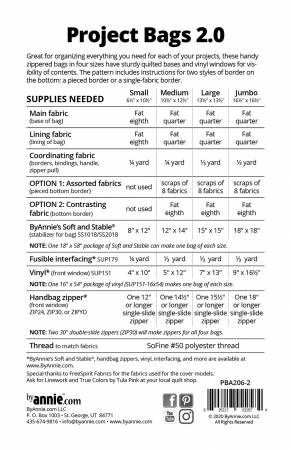 Project Bags 2.0 Pattern PBA206-2