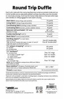 Round Trip Duffle Pattern PBA267