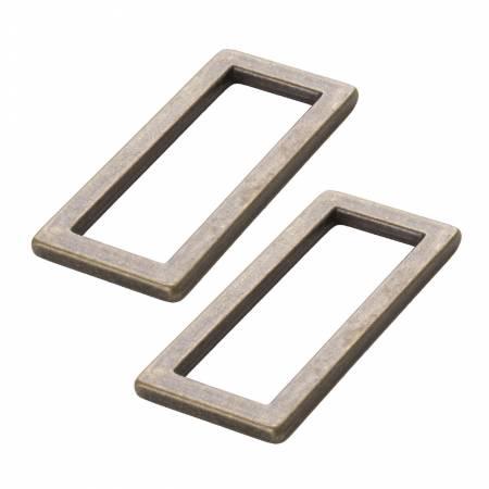 Rectangle Ring Flat 1-1/2" Antique Brass 2pcs HAR15RRABTWO