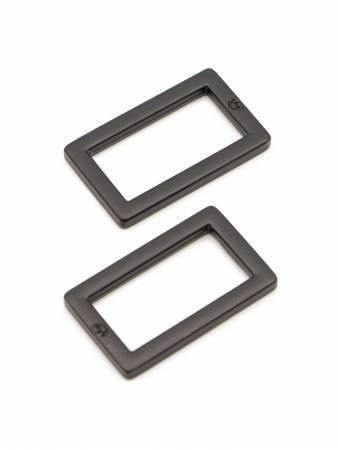 Rectangle Ring Flat 1in Black Metal Set of Two HAR1RRBMTWO