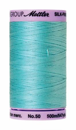Silk-Finish Blue Curacao50wt 500M Solid Cotton Thread