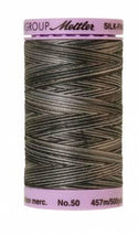 Silk-Finish Charcoal 50wt 500M Variegated Cotton Thread