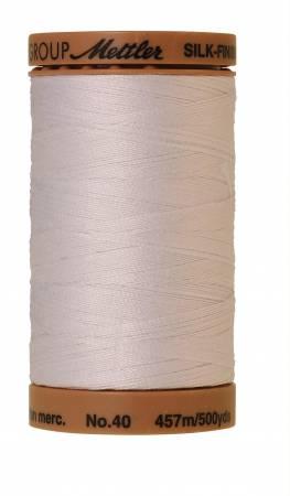 Silk-Finish White 40wt 500yd Solid Cotton Thread