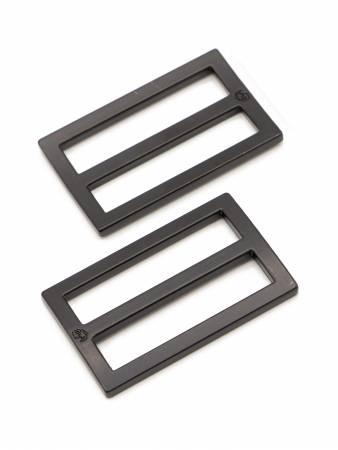 Slider Widemouth Flat 1-1/2in Black Metal Set of Two HAR15SLBMTWO