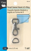 Small Swivel Hook & D-Ring Gunmetal 728-33