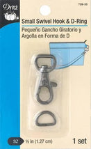 Small Swivel Hook & D-Ring Gunmetal 728-33