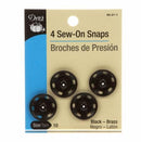 Snap Sew-On Size 10 Black 4ct 80-21-1