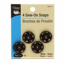 Snap Sew-On Size 10 Black 4ct 80-21-1