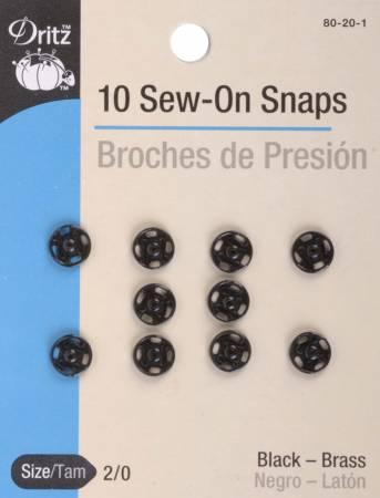 Snap Sew-On Size 2/0 Black 80-2-0-1