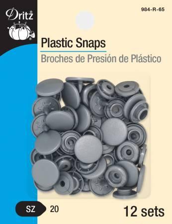 Snaps Plastic Silver Round 98R-R-65