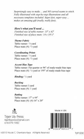 Curve Appeal Tablerunner & Place Mats TLP1232